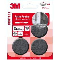 Patin feutre bi-matière rond Ø34mm - 3M